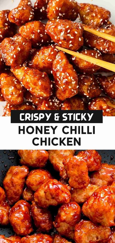 Sweet Chili Chicken Bites, Chili Fried Chicken, Hot Honey Chicken Bites, Honey Chili Chicken, Dinner Ides, Honey Chilli Chicken, Crispy Chicken Bites, Fried Chicken Bites, Spicy Chicken Bites