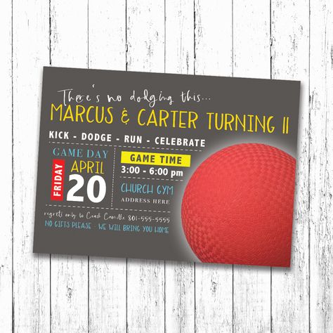 Dodgeball Birthday Party Invitation on Behance Dodgeball Party, Gaga Ball, Lds Wedding, Ball Birthday, Ball Party, Sports Birthday, Birthday Posts, 11th Birthday, 10th Birthday