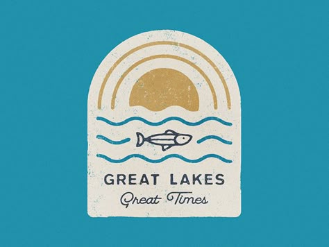 Great Lakes Great Times by Jordan Kabalka Lake Tattoo, Lake Photoshoot, Lake Painting, Fish Logo, Lake Pictures, Lake Wedding, Badge Design, Minimalist Logo Design, Gulf Coast