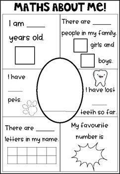 Maths About Me Kindergarten / Prep Number Sense - AUS and All About Me Counting Activities, Math About Me 1st Grade, All About Me Math Activities Preschool, All About Me Kindergarten Activities, About Me Kindergarten, Numbers About Me, All About Me Math, Number Sense Activities Kindergarten, Number Kindergarten