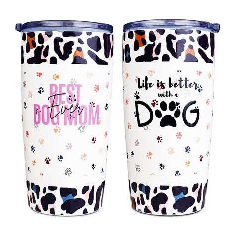 PRICES MAY VARY. 【DOG LOVERS GIFTS FOR WOMEN】: Are you in pursuit of a distinctive present for your beloved? This tumbler is a lovely gift that will undoubtedly touch her heart. It will serve as a meaningful gesture, expressing unspoken affection 【STAINLESS STEEL INSULATED TUMBLER】: Designed with a double-wall construction using high-quality food-grade stainless steel, this tumbler ensures your favorite beverages stay hot for over 6 hours and cold for more than 12 hours in ambient temperatures. Dog Mom Tumbler, Coffee Travel Mug, Mom Tumbler, Cup With Lid, Mom Gifts, Dog Mom Gifts, Insulated Tumblers, Coffee Travel, Mug Cup