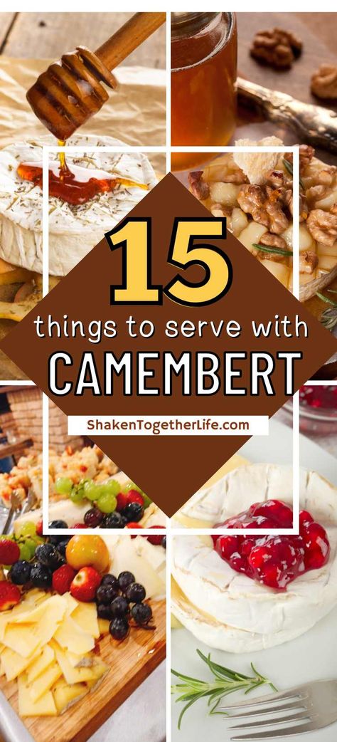 Wondering what to serve with camembert? We have 15 pairings perfect for this delicious cheese! How To Serve Camembert Cheese, Camembert Cheese Recipes Appetizers, Camembert Cheese Board, Cheese Pairings Food, Camembert Cheese Recipes, Camembert Baked, Cheese Camembert, Camembert Recipes, Baked Brie Cheese