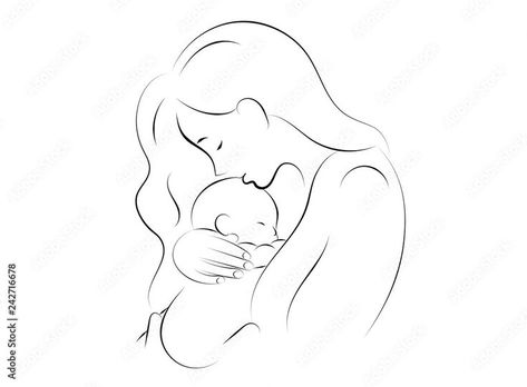 Mother With Baby Drawing, Baby And Mom Drawing, Mom Holding Baby Tattoo, Mom Holding Baby Drawing, Mom And Child Tattoo, Mother Child Drawing, Mom And Baby Drawing, Mother And Child Tattoo, Mom And Baby Line Art