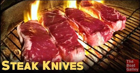 Good steak knives that cut well and don't rust are invaluable if you eat meat. They don't have to cost a fortune! via @TheBoatGalley Best Cut Of Steak, Grilling The Perfect Steak, Frozen Steak, Frozen Beef, Cooking The Perfect Steak, Steak Cuts, Food Scientist, Perfect Steak, Grilling Tips