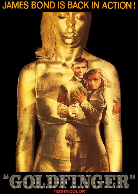 James Bond - Goldfinger (1964) [2200 x 3085] Goldfinger James Bond, James Bond Goldfinger, Honor Blackman, James Bond Movie Posters, James Bond Girls, Film Cinema, 007 James Bond, James Bond Movies, Ian Fleming