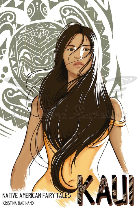 Kaui (Indigenous Fairy Tales) by Kristina Bad Hand -- a comic to anticipate Native American Character Design Female, Native American Fanart, Native American Oc Art, Native Woman Art, Indigenous Oc, Indigenous Character Design, Native American Character Art, Native American Woman Drawing, Native American Cartoon