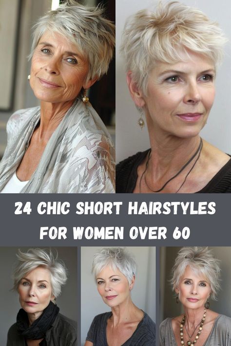 As we age, finding the right hairstyle that suits both our style and practical needs becomes essential. These 24 chic short hairstyles for women over 60 are designed to highlight your natural beauty while offering low-maintenance options. From classic pixie cuts to modern, layered bobs, each hairstyle is chosen to enhance elegance and confidence. Whether you prefer a sleek, sophisticated look or something more playful and textured, Short Hairstyle For Older Women Over 50 With Fine Hair, Over 60 Womens Hairstyles, Short Grandma Haircut, Short Senior Hairstyles, 70 Year Old Hairstyles Short Hair, Annie Potts Hairstyles, Classic Short Hairstyles For Women, Short Hair For Women Over 70 Classy, Short Hairstyles For Fine Hair Over 50