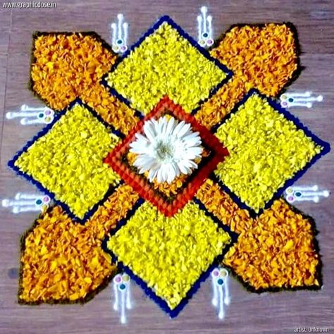 Atham Pookalam, Pookkalam Designs Onam, Pookkalam Designs Onam Simple, Simple Pookalam Designs, Pookkalam Designs, Pictures For Decoration, Simple Pookalam, Rangoli Decoration, Onam Pookalam Design