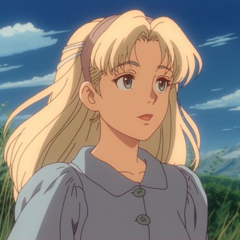 Blonde Studio Ghibli Characters, Anime Girlboss Pfp Blonde, Ghibli Style Pfp, Blonde Anime Icon, Blonde Hair Anime Pfp, Ghibli Profile Picture, Blonde Profile Picture, Blonde Pfp Cartoon, Pfp Ghibli