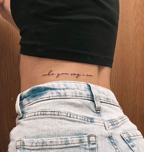 Minimalist Tattoo Bible Verse, Christian Linework Tattoo, I Am Enough Bible Tattoo, Christian Fine Line Tattoo Ideas, Praise God Tattoo, Reckless Love Of God Tattoo, Tattoos Related To God, God Phrases Tattoo, Who You Say I Am Tattoo