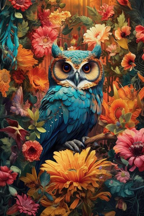 Diamond Art Kits, Owl Canvas, Colorful Owls, Diamond Painting Kits, Owl Painting, Owl Art, Art Kits, Jolie Photo, Diamond Art