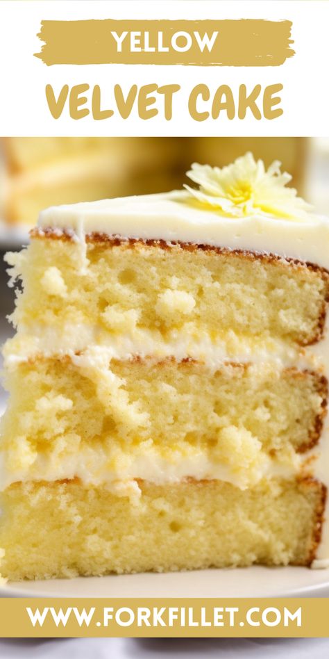 In this blog, I will share with you a Yellow Velvet Cake Recipe that is extremely delicious. Yellow Cake With Cake Flour, Recipe For Yellow Cake, Best Icing For Yellow Cake, Yellow Cake Frosting Recipes, Yellow Cake With Buttercream Frosting, Butter Yellow Cake Mix Recipes, Yellow Velvet Cake Recipe, Vanilla Velvet Cupcakes, Homemade Yellow Cake Recipe Moist