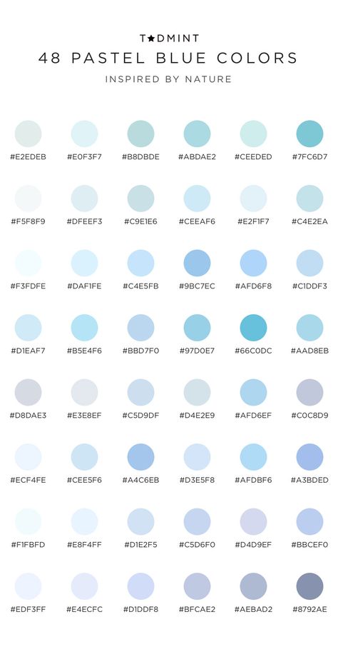 Pastel Blue Color Palette Inspiration with Hex Codes – Cute Icons, Vector Designs and More – TADMINT Hexcode Color Palettes Pastel, Pastel Colour Hex Codes, Carrd Co Color Palette, Colour Palette Hex Codes Pastel, Pastel Blue Color Code, Pastel Colors With Hex Code, Color Codes For Goodnotes, Light Color Palette Pastel, Pastel Color Code Palette