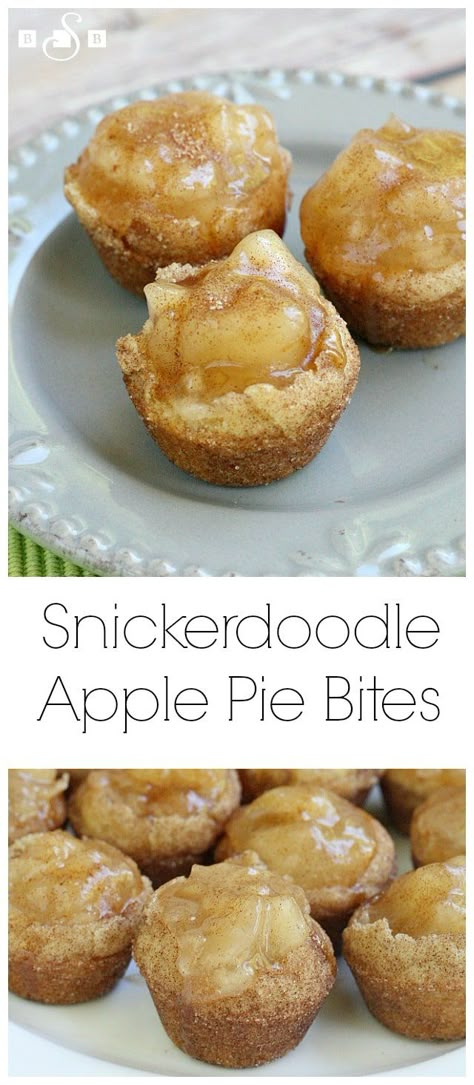 Snickerdoodle Apple Pie, Weight Watcher Desserts, Fest Mad, Apple Pie Bites, Pie Bites, Dessert Party, Low Carb Dessert, Cookie Party, Think Food