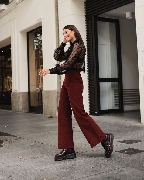 Dr. Martens on Instagram: “High shine, cherry red plus a little extra height. The Vegan Jadon brings extra attitude to every outfit. Link in bio. #drmartensstyle” Maroon Outfit Ideas, Outfit Pantalon Vino, Red Doc Martens, Dr Martens Style, Maroon Outfit, Doc Martens Style, Dr Martens Outfit, Martens Style, Doc Martens Outfit