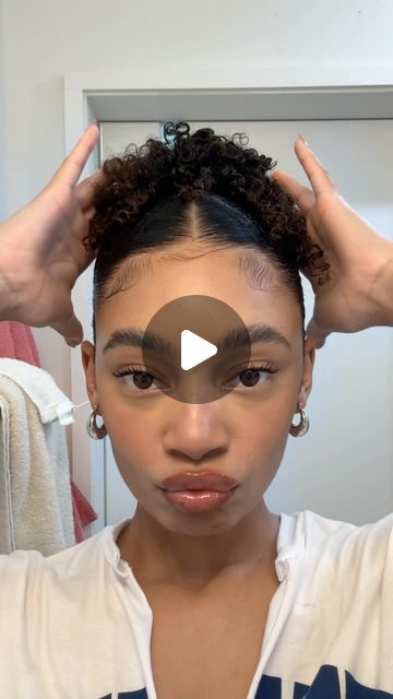 Hairstyles Bun Curly Hair, Natural Curly Hair Bun Styles, Baddie Hairstyles Curly Hair Short, Black Updo Hairstyles Natural, Natural Hair Updo Curly, Gym Hair Black Women, Low Curly Bun Hairstyles For Black Women, Updos For 4c Natural Hair, Natural High Ponytails For Black Hair