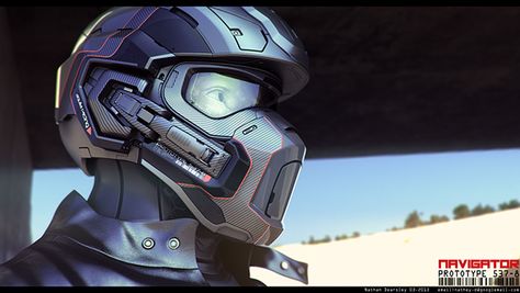 Navigator prototype for a personal project I'm working up in my spare time. Helmet Concept Art, Futuristic Helmet, Helmet Concept, Futuristic Armour, Motorbike Helmet, Power Armor, Cool Motorcycles, Helmet Design, Body Armor