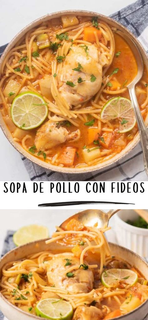 Chicken Fideo Recipe, Fish Soup Recipe Mexican, Fideo Soup Recipe, Chicken Soup With Pasta, Chicken Breast Soup, Fideo Recipe, Caldo Recipe, Albondigas Soup Recipe, Soup With Pasta