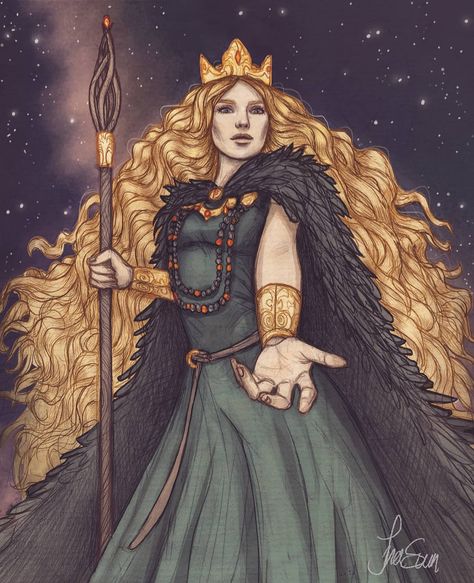 Freya is picking you up to join her in Fólkvangr🌙 Would you join her?☄ - The queen of the valkyries, the völva, the goddess of seidr, love… Norse Mythology Goddesses, Norse Goddess Of Love, Freya Goddess, Symbole Viking, Norse Goddess, Norse Myth, Warrior Tattoo, Norse Vikings, Mythology Art