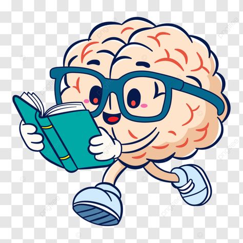 a cute brain character is studying hard vector cute brains brain studying png Cartoon Brain Drawing, Cereal Design, Brain Character, Brain Template, Brain Clipart, Brain Study, Brain Png, Brain Pictures, Brain Twister