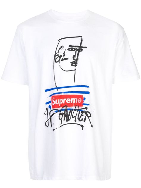 Supreme Jean Paul Gaultier T-shirt - White Supreme Tshirt, White Supreme, Supreme Clothing, Supreme T Shirt, White Tshirt Men, Men Fits, Paul Gaultier, Merchandise Design, Cut Shirts