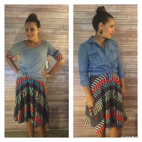 LuLaRoe Nicole Dress layered two ways. The LuLaRoe Classic T over the Nicole is a fun way to break up a pattern or just get a new look! Facebook.com/groups/francescatovar Lula Outfits, Modest Chic, Mixing Patterns, Style Hacks, Lularoe Nicole Dress, Dress Layered, Lula Roe, Style Basics, Lularoe Outfits