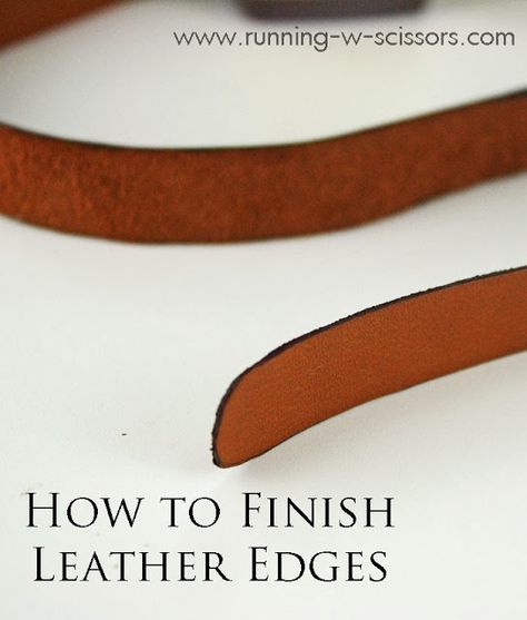 Running With Scissors, Leather Tutorial, Sewing Leather, Leather Projects, Leather Diy, Leather Cuffs, Leather Belts, Leather Items, Sewing Techniques