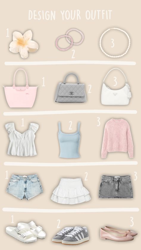 Pick One From Each Row, Summer Road Trip Outfit, Road Trip Outfit Summer, Trip Outfit Summer, Bahamas Outfit, Road Trip Bag, Road Trip Outfit, Preppy Outfits For School, Trip Outfit