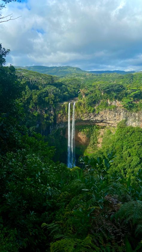 A waterfall in Mauritius Mauritius Aesthetic, Summer Coastal Cowgirl, Vintage Lana Del Rey, Coquette Downtown Girl, Green Waterfall, Nyc Ballet, Old Money Winter, Mauritius Holiday, Mauritius Travel