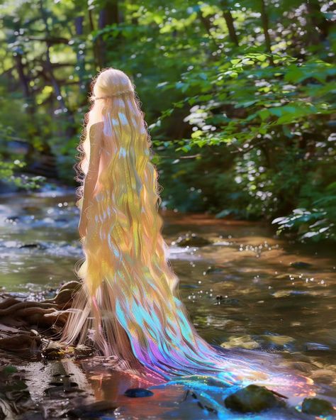 Pretty Mermaid Art, Water Fae Aesthetic, Nimphs Aesthetic, Beautiful Fairy Art, Fairy Queen Aesthetic, Fairy Magic Aesthetic, Water Fairy Aesthetic, River Magic, River Fairy