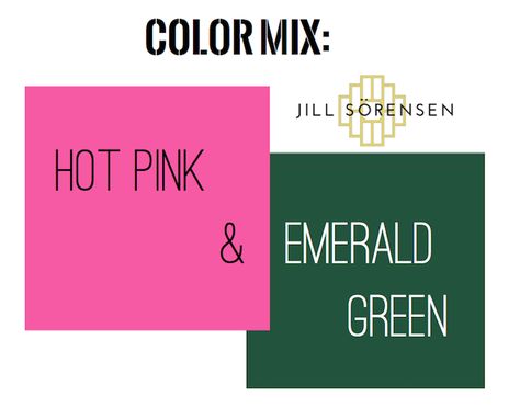 Jill Sorensen-Live Like You | Great color mix -Hot Pink and Emerald | http://jillsorensen.com/livelikeyou Emerald Green And Hot Pink Bedroom, Hot Pink Colour Combinations, Hot Pink Branding, Emerald Green And Hot Pink, Emerald And Pink Wedding, Realtor Branding Ideas, Resident Events Ideas Apartments, Royalty Wedding, Emerald Green Decor