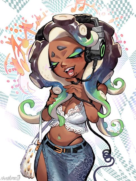 Marina Splatoon, Computer Wallpaper Hd, Nintendo Splatoon, Splatoon 2 Art, Looking For Work, Nintendo Art, Commissions Open, Funky Art, Anime Poses