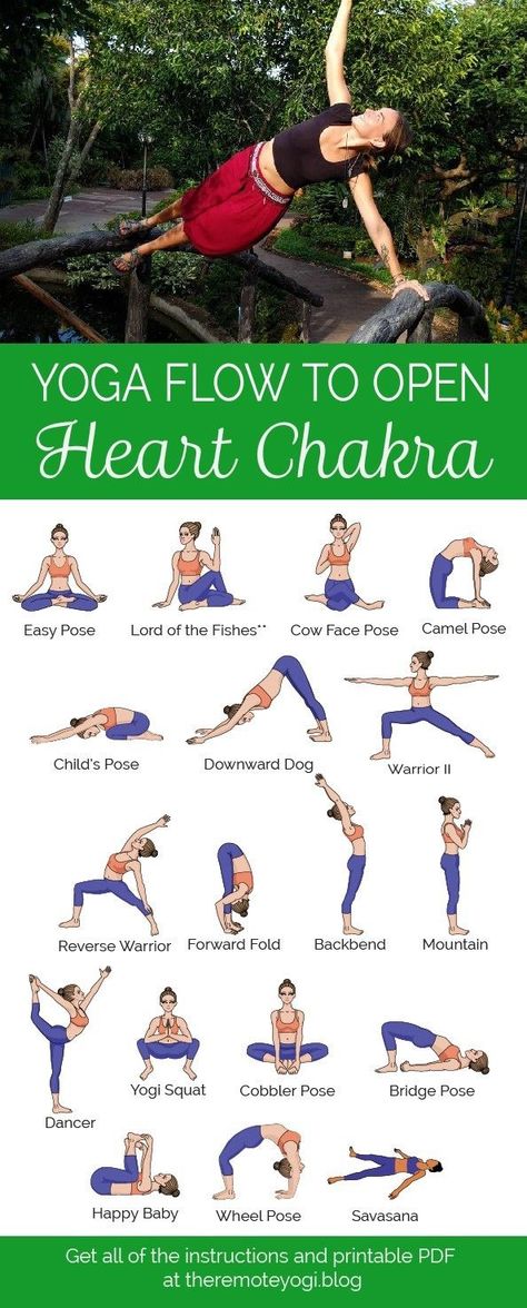 Expand your chest and open your heart chakra with this printable yoga flow PDF and fill yourself up with compassion and love. #heartchakra #yogapdf #heartchakrayoga #yogasequence Yoga Flow Sequence, The Heart Chakra, Balance Yoga, Poses For Beginners, Yoga Beginners, Estilo Fitness, Easy Yoga Poses, Yoga Posen, Bikram Yoga