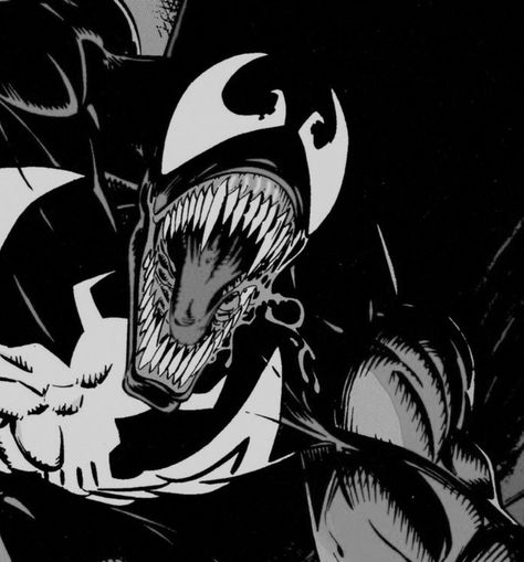 Venom Pfp Icon, Venom Aesthetic Marvel, Venom Pfp Comic, Venom Black And White, Venom Pfp, Venom Comic, Venom Aesthetic, Spiderman Venom, Joker Comic