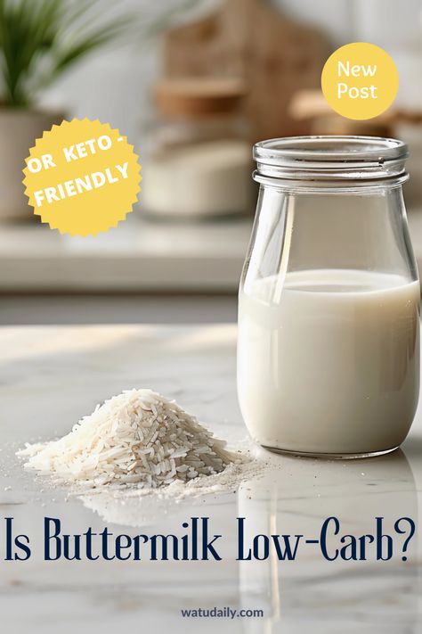 Are you wondering if buttermilk is low-carb? If you’re on a low-carb or keto diet, you will want to know if buttermilk is a good option for you. The short answer is not quiet. One cup of buttermilk contains around 12 grams of carbs. This makes it a relatively high-carb dairy product. While buttermilk is a popular ingredient in many recipes, it’s important to know its nutritional value before adding it to your weight loss diet. #low-carb #keto-friendly #keto #ketosis #buttermilk Buttermilk Replacement, Cultured Buttermilk, Fermented Milk, Making Butter, How To Make Biscuits, Homemade Buttermilk, High Carb, Dairy Free Options, Nutritional Value