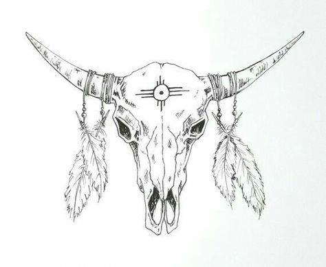 Cow Skull Tattoos, Indian Skull Tattoos, Bull Skull Tattoos, Bison Skull, Native American Tattoos, Native Tattoos, Bull Tattoos, Western Tattoos, Buffalo Skull