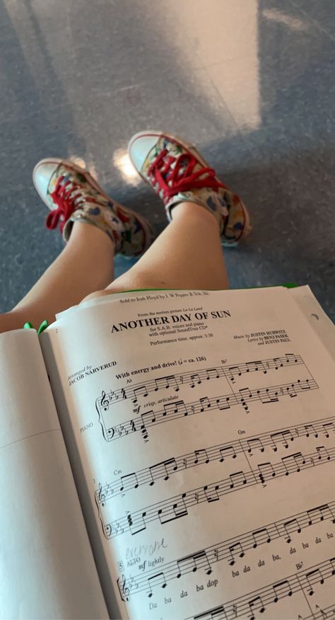 Musical Theatre Romance, Drama Script Aesthetic, Theater Aesthetic Musical, Musical Theatre College Aesthetic, Theater Script Aesthetic, Theatre Core Aesthetic, Musical Theatre Sheet Music, Musical Script Aesthetic, Another Day Of Sun La La Land