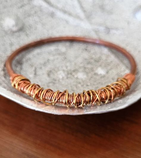 Copper Bangles, Aluminum Earrings, Stackable Bangles, Brass Bangle, Copper Style, Vintage Inspired Outfits, Copper And Brass, Sterling Silver Heart, Etsy Handmade