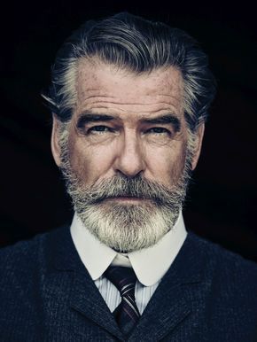 Pierce Brosnan Jokes His Wife Is 'Very Fond' of the Beard He Grew for 'The Son' Older Man Portrait, Elderly Photography, Barba Hipster, Static Poses, Man With A Beard, Older Man, Celebrity Workout, Pierce Brosnan, Beard No Mustache