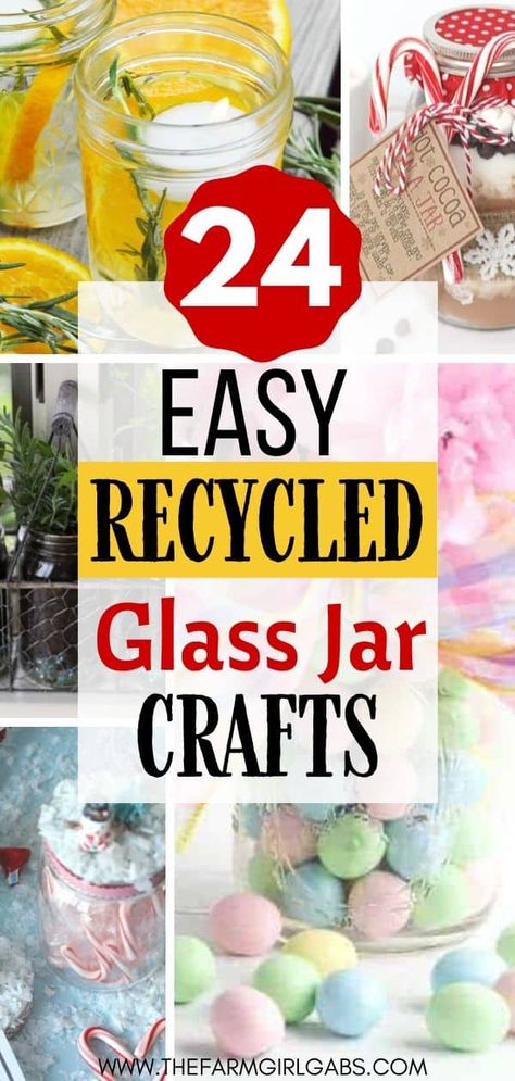 Upcycle Glass Jars, Upcycle Jars, Glass Jars Diy, Crafts With Glass Jars, Mason Jar Projects, Diy Jar Crafts, Mason Jar Crafts Diy, Diy Upcycling, Diy Upcycle