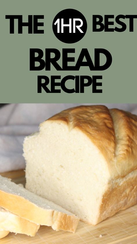 One hour bread recipe. White bread sliced. Simple recipe for white bread. Fast Yeast Bread, Quick And Easy Bread Recipes No Yeast, Fast Yeast Bread Recipe, No Knead White Bread, One Hour Bread Recipe, Hour Bread Recipe, 1 Hour Bread, One Hour Bread, 1 Hour Bread Recipe