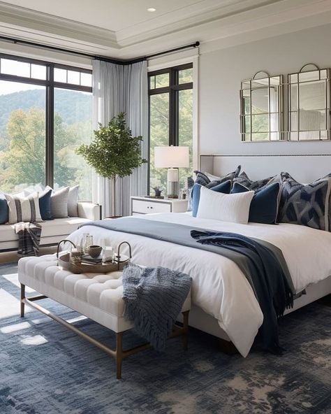 Night night ✨💎 American Bedroom Design, Bedroom Wall Paneling, Classy Bedroom Ideas, 4 Post Bed, American Bedroom, Post Bed, Wall Panels Bedroom, Home Transformation, Classy Bedroom