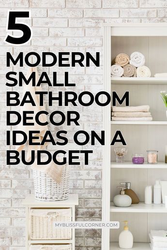 Your small bathroom needs a refresh but you want to do it on a budget? you totally can! By incorporating some key elements, you can elevate your bathroom decor and bathroom style without spending a fortune. Visit the blog to read more about my top 5 small bathroom decor ideas and to find some inspiration to transform your space! Bathroom Wall Decoration Ideas, Small Bathroom Corner Decor, Small Bath Decor Ideas, Small Bathroom Ideas Decorating Toilet Room Master Bath, How To Decorate Small Bathroom, Small Bathroom Decor Ideas On A Budget, Small Rental Bathroom Ideas, Spa Bathroom Ideas Small, White Bathroom Decorating Ideas