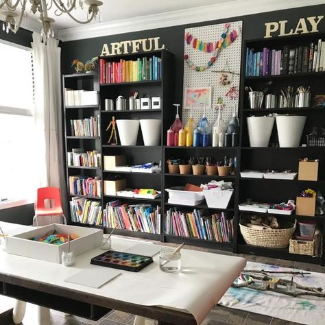 20 Creative Home Art Studio Ideas for a Spare Room | Extra Space Storage Indoor Art Studio, Art Therapy Studio Interior Design, Art Studio At Home Small Spaces Bedroom, Outdoor Art Studio Ideas, Library Art Studio, Art Studio Set Up Ideas, Home Paint Studio, Home Art Studio Small, Teen Art Room