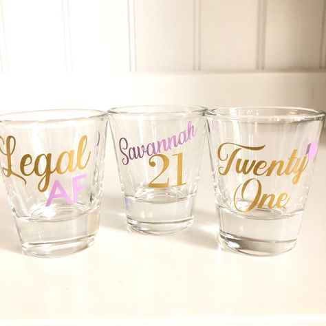 21st Birthday Shot Glass/21st Birthday Gift/Legal AF/Shot Glass/Finally 21/Gift for Her/Finally Legal/Personalized 21st Gift 21st Birthday Ideas, 21st Bday Ideas, Birthday Shots, 21st Birthday Decorations, 21 Birthday, Birthday Party 21, Birthday Cup, 21st Birthday Gifts, 21st Gifts