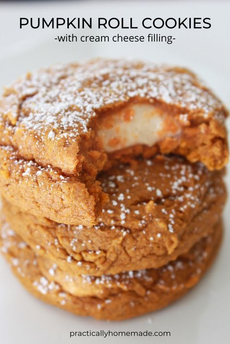 Pumpkin Roll Cake, Pumpkin Rolls Recipe, Cake Mix Cookie Recipes, Fall Desserts Easy, Pumpkin Roll, Roll Cookies, Fall Dessert Recipes, With Cream Cheese Frosting, Roll Cake