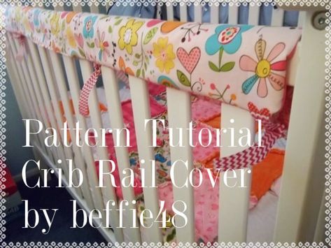 DIY, PATTERN, Super Simple Crib Rail Cover Pattern Tutorial is in pdf format. This pattern is so easy to make! My tutorial is easy to follow and Simple Crib, Baby Crib Diy, Diy Crib, Crib Rail Cover, Crib Rail, Girl Cribs, Kids Sewing, Romper Pattern, Baby Sewing Projects