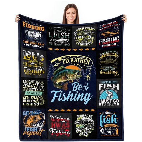 PRICES MAY VARY. 【Perfect Fishing Gifts】This Super Soft Blanket Is the Perfect Gift for Fishing Lovers Men, Women, Family, Friends, And Coworkers as a Birthday Gift, Thanksgiving Gift, Or Christmas Gift, Best Gift for Fishing Lovers. It’s Definitely an Ideal Fisherman Blanket Gift to Express Your Love and Concern 【Premium Fabric】Our Ultra-Soft Blankets Are Made of Premium Flannel Fabric. Lightweight and Breathable, Skin-Friendly, And Suitable for Everyone This Fisherman Gifts Blanket Is Just the Fisherman Blanket, Gifts For Fisherman, Fishing Gifts For Men, Fisherman Gifts, Super Soft Blanket, Lightweight Blanket, Kids Area, Fishing Theme, Going Fishing