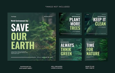 Environment Pubmat, Campaign Social Media, Instagram Feed Planner, Real Estate Marketing Design, Social Media Post Template, Psd Background, Environment Day, World Environment Day, Social Media Campaign