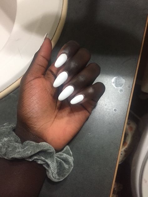 Almond White Acrylic Nails, White Acrylic Nails Almond, White Nails Almond Shape, White Almond Shaped Nails, Almond Shaped Acrylics, Almond White Nails, White Nails Almond, Almond Nails White, White Almond Nails